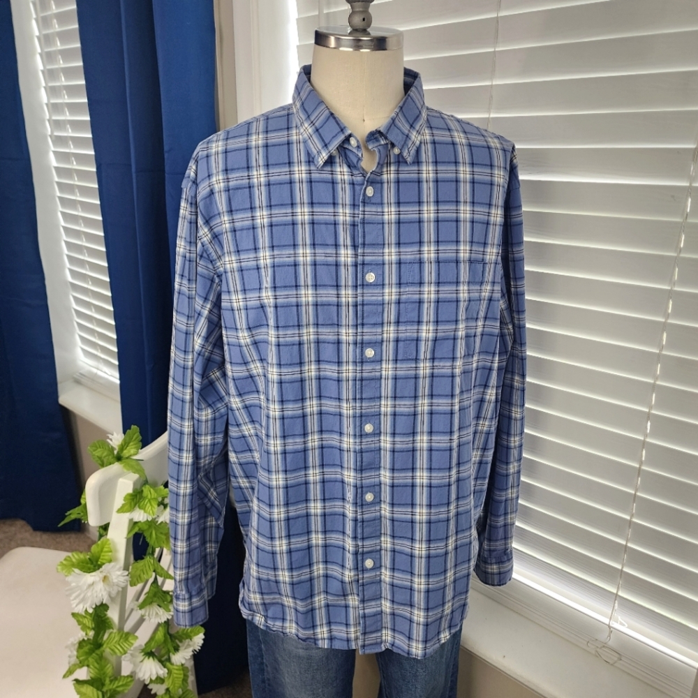Old Navy Blue Shirt Button Down Everyday Flex XXL